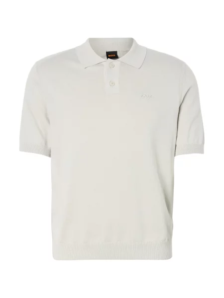 BOSS Orange polo tričko pánske s bavlnou sivá