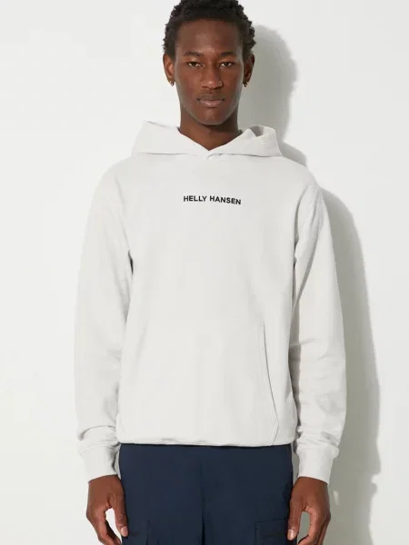 Свитер Helly Hansen с капюшоном с аппликацией серый
