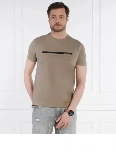 BOSS GREEN Póló Tee 4 | stretch zöld