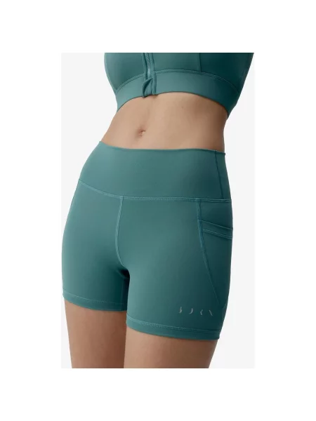 Legginsy krótkie Born Living Yoga Eider niebiesko-turkusowe XS niebieskie