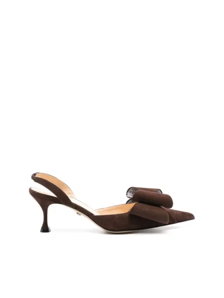 Czółenka Mach & Mach z otwartą piętą brązowa