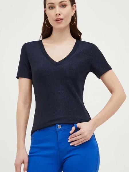 Tricou Morgan cu decolteu în V negru