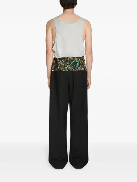 Kalhoty Dries Van Noten s flitry černé