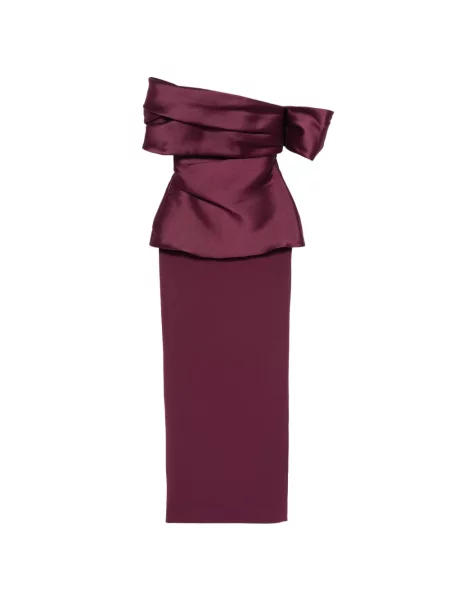 Drapírozott maxi ruha Solace London lila