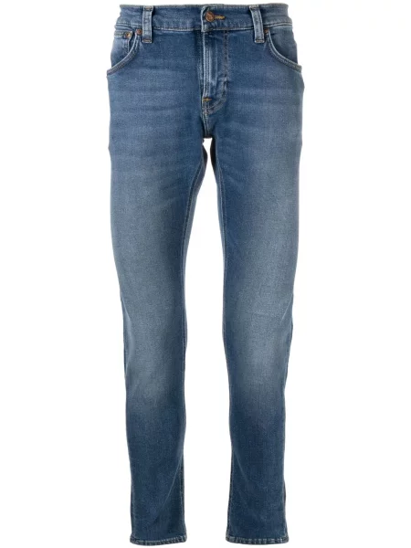 Blugi drepți Nudie Jeans albastru