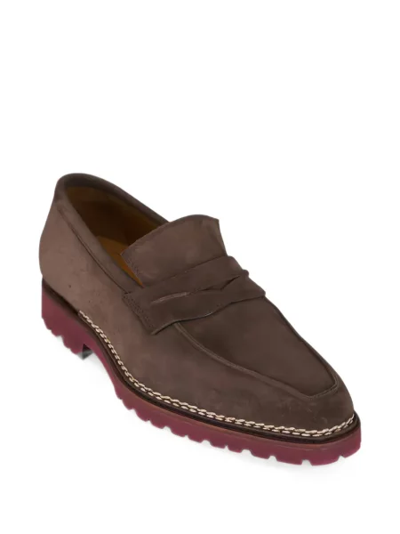 Pantofi loafer Bontoni din piele de căprioară maro