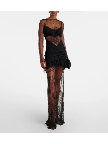 Rochie Alessandra Rich transparente din dantelă negru