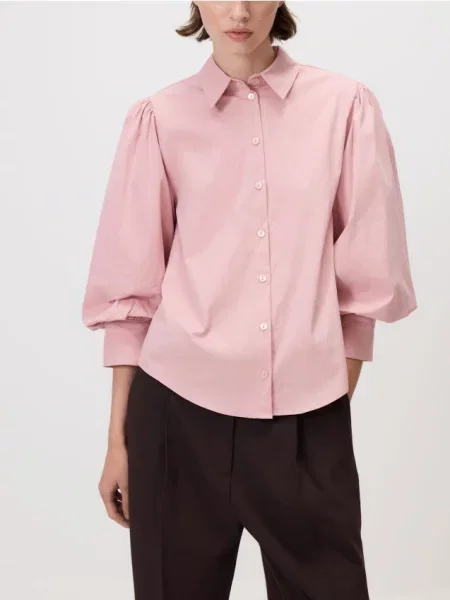 Reserved Сорочка з затяжними рукавами пастельний рожевий