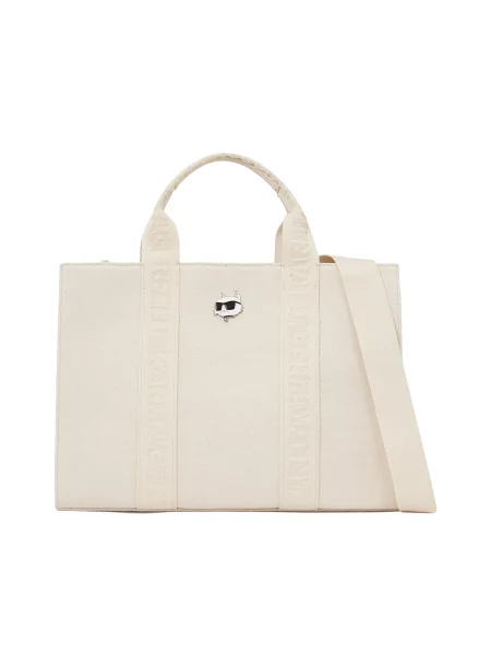 Karl Lagerfeld Τσάντα χειρός IKON CHOUPETTE φυσικό λευκό