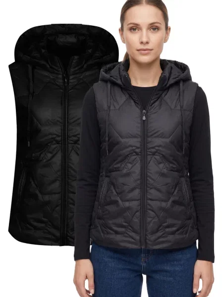 Vestă J.style cu glugă negru