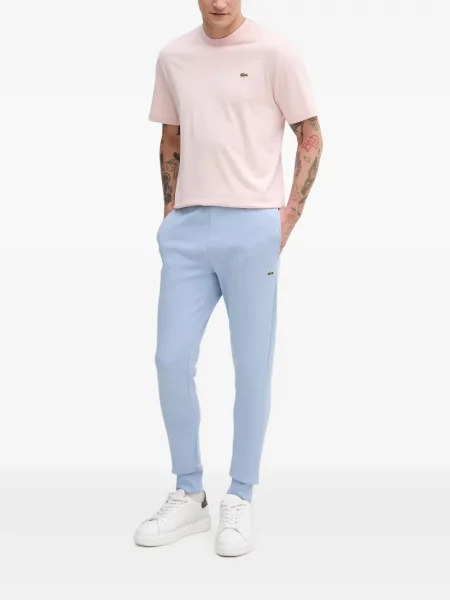 Pantaloni Lacoste alergare cu autograf albastru
