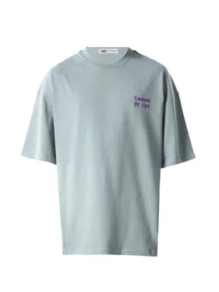 VAMOS CLO Tricou Mallow albastru deschis / gri grafit / lila alb