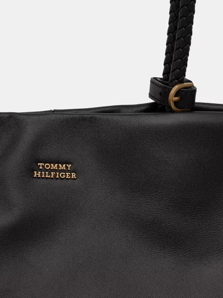Tommy Hilfiger шопинг чанта дамска от кожа черно