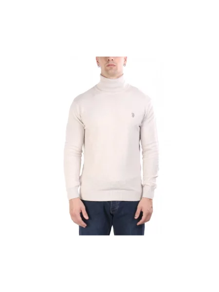 Sweter z golfem U.s Polo Assn. do golfa biały