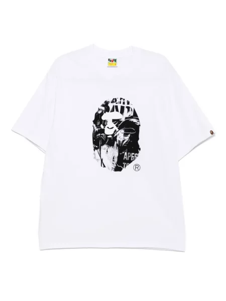 Tricou A Bathing Ape® cu imagine alb