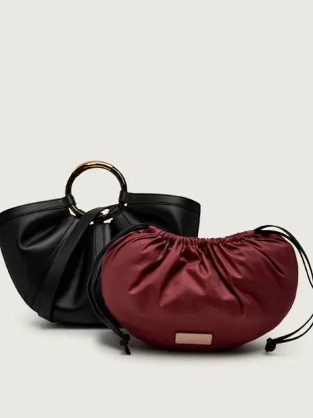 Coccinelle De piele geantă shopper + borsetă SHELL negru