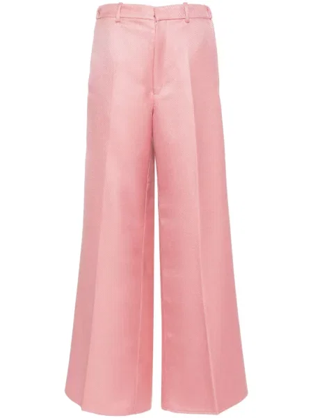 Pantaloni Forte_forte din țesătură twill roz