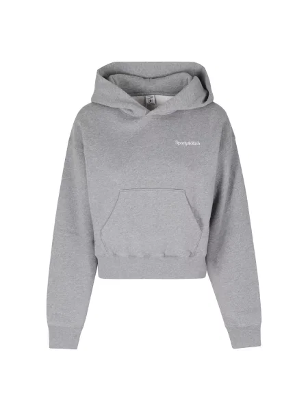 Bluza z kapturem Sporty And Rich z kapturem z logo szara