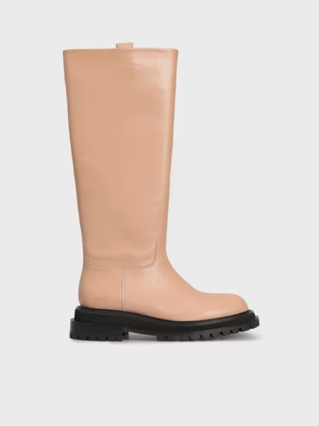 Кожаные сапоги Prpy бежевые