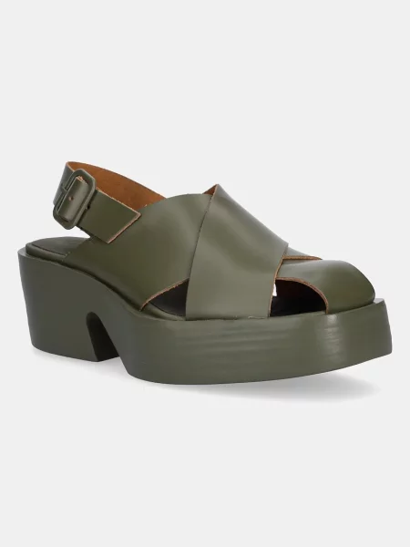 Usnjeni sandali Camper Billie zelena