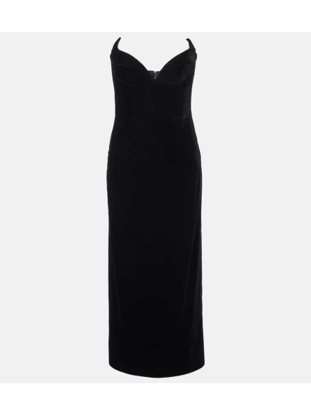 Rochie Mugler de catifea de costum negru