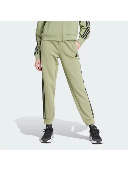 Pruhované kalhoty jogger Adidas zelené