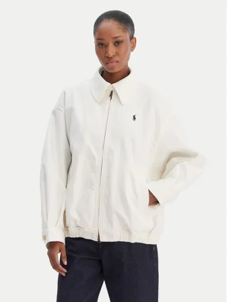 Polo Ralph Lauren Μπουφάν μεταβατικό Εκρού Oversize