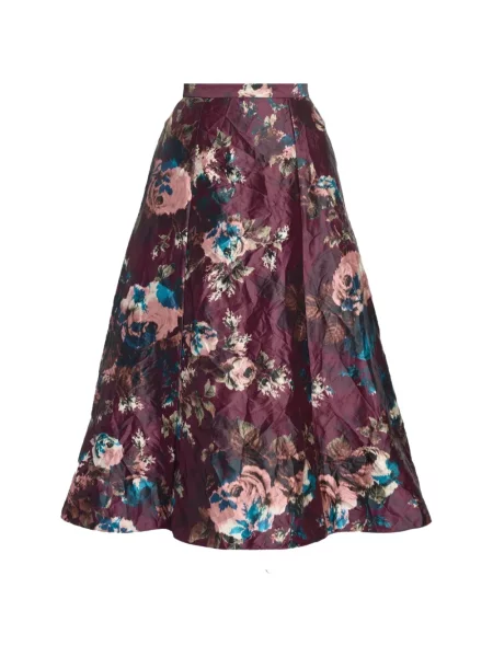 Fustă midi Erdem cu model floral cu imagine în linie A violet