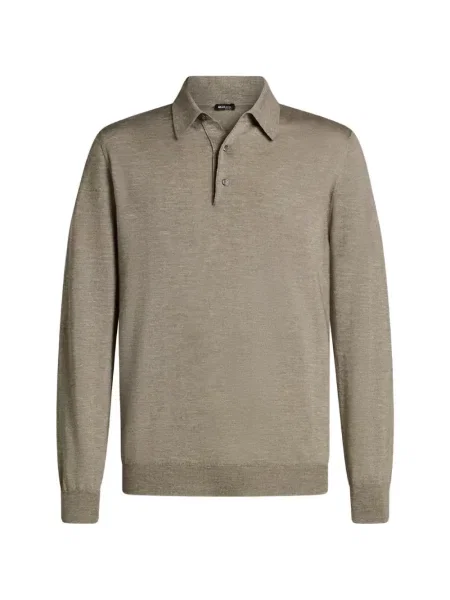 Lung tricou polo Kiton gri