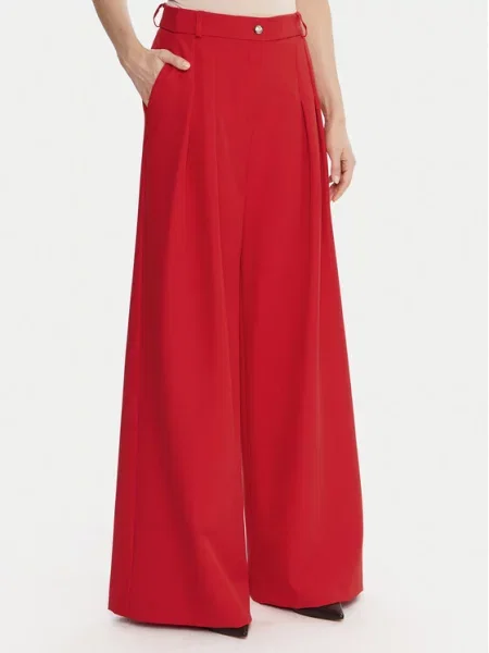 Maryley Hlače iz tkanine rdeča