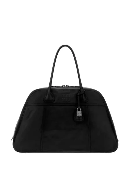 Geantă shopper Miu Miu din piele negru