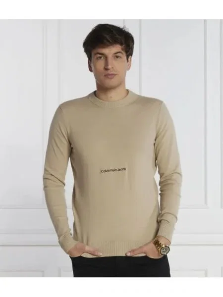 Calvin Klein Jeans Kötött pulóver bézs