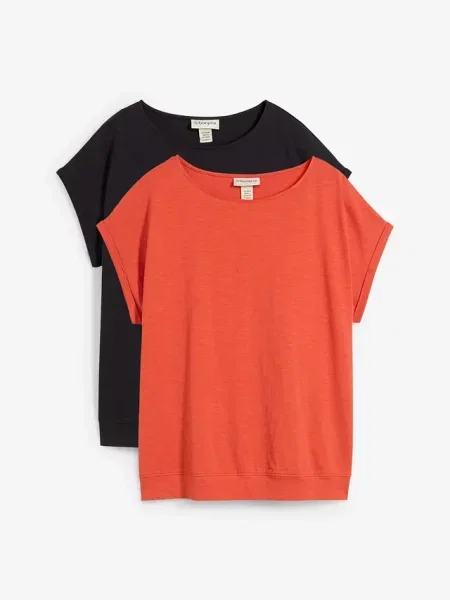 T-shirt z czystej bawełny organicznej 2 szt. czarna