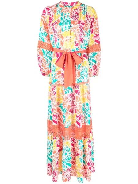 Rochie Dvf Diane Von Furstenberg cu imagine de costum portocaliu