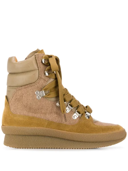 Botine Isabel Marant cu șireturi din dantelă chunky verde