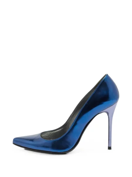 Pantofi cu toc Stuart Weitzman din piele de lac albastru
