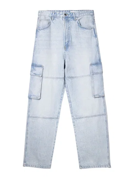 Bershka Pantaloni eleganți denim albastru
