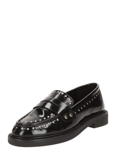 Steve Madden mocasini de piele Harloe femei cu plat negru