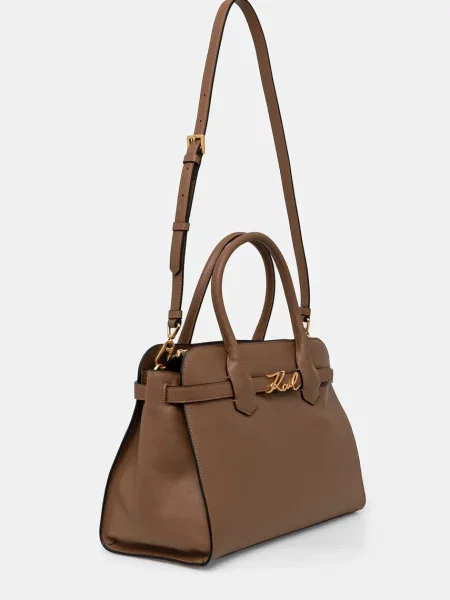 Karl Lagerfeld De piele geantă shopper K/SIGNATURE maro