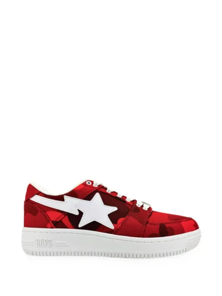 Sneakerși A Bathing Ape® cu șireturi din dantelă roșu