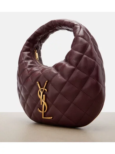 Matlasat top Saint Laurent din piele bordo