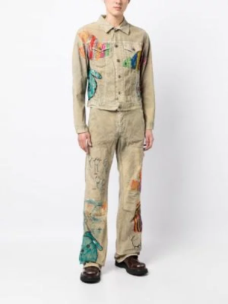 Platėjantys kelnės Off-white balta