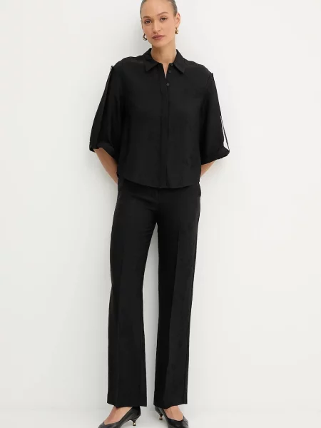 Marciano Guess spodnie WHITNEY proste high waist czarny