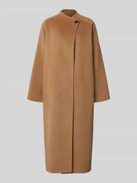 Płaszcz wełniany ze stójką i detalem w postaci guzików Style Icon Collection
