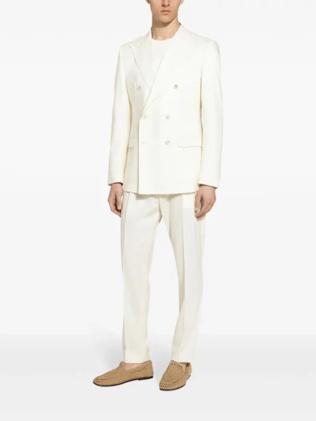 Siaurėjantys kelnės Dolce & Gabbana balta