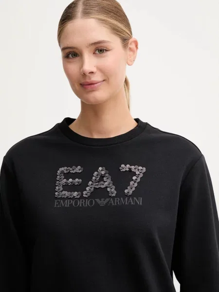 Свитер Ea7 Emporio Armani с аппликацией черный