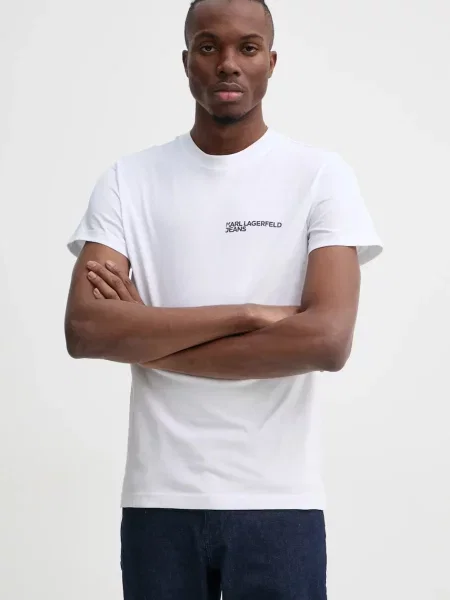 Karl Lagerfeld Jeans t-shirt ανδρικό λευκό