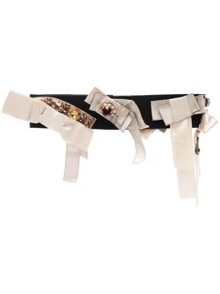 Hedvábný kamínky pásek Dolce & Gabbana Pre-owned černý