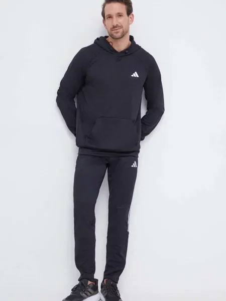 Adidas Performance bluza treningowa z kapturem gładka czarny