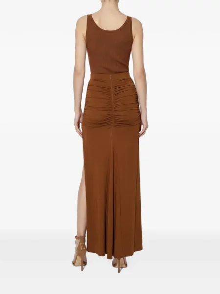 Sukně Elisabetta Franchi jersey s autogramem hnědé